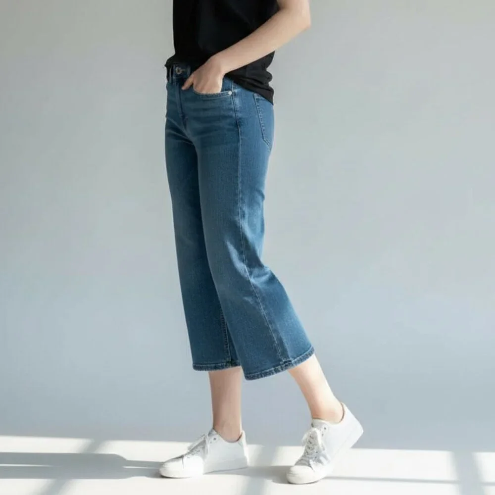 Riders by Lee Mid Rise Denim Blue Capri Jeans Size 10 - Picture 1 of 11
